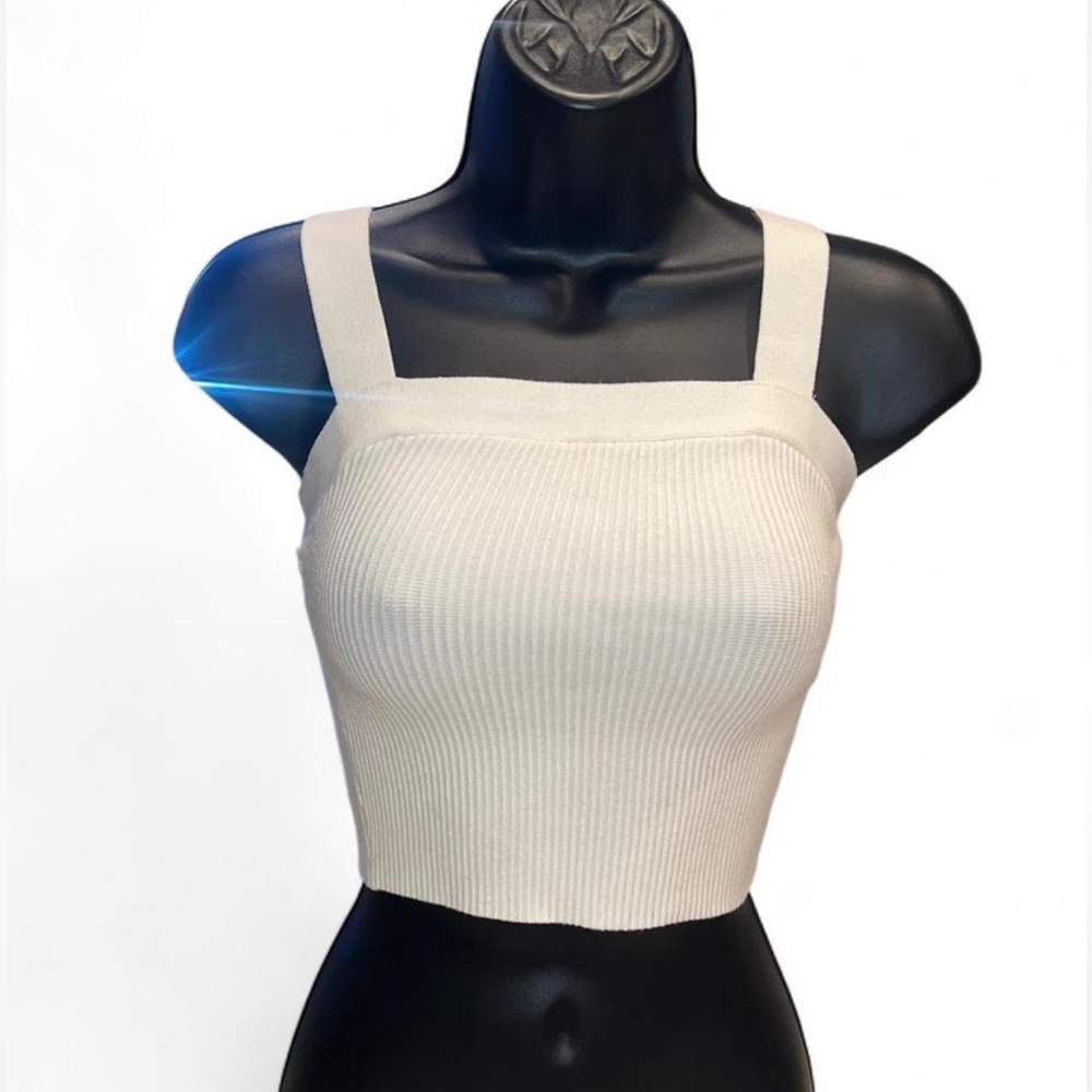 Abercrombie & Fitch Ivory Ribbed Top